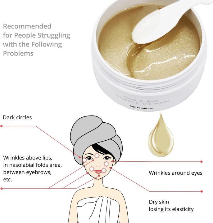 Produktbild Skinsomnia Snail & Pearl Hydrogel Eye Patch (60ea) (Augenpatches)