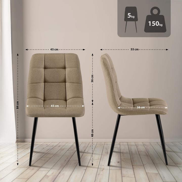 Actual product image CLP Set of 4 Tilde dining chairs, upholstered with backrest, loadable up to 150 kg