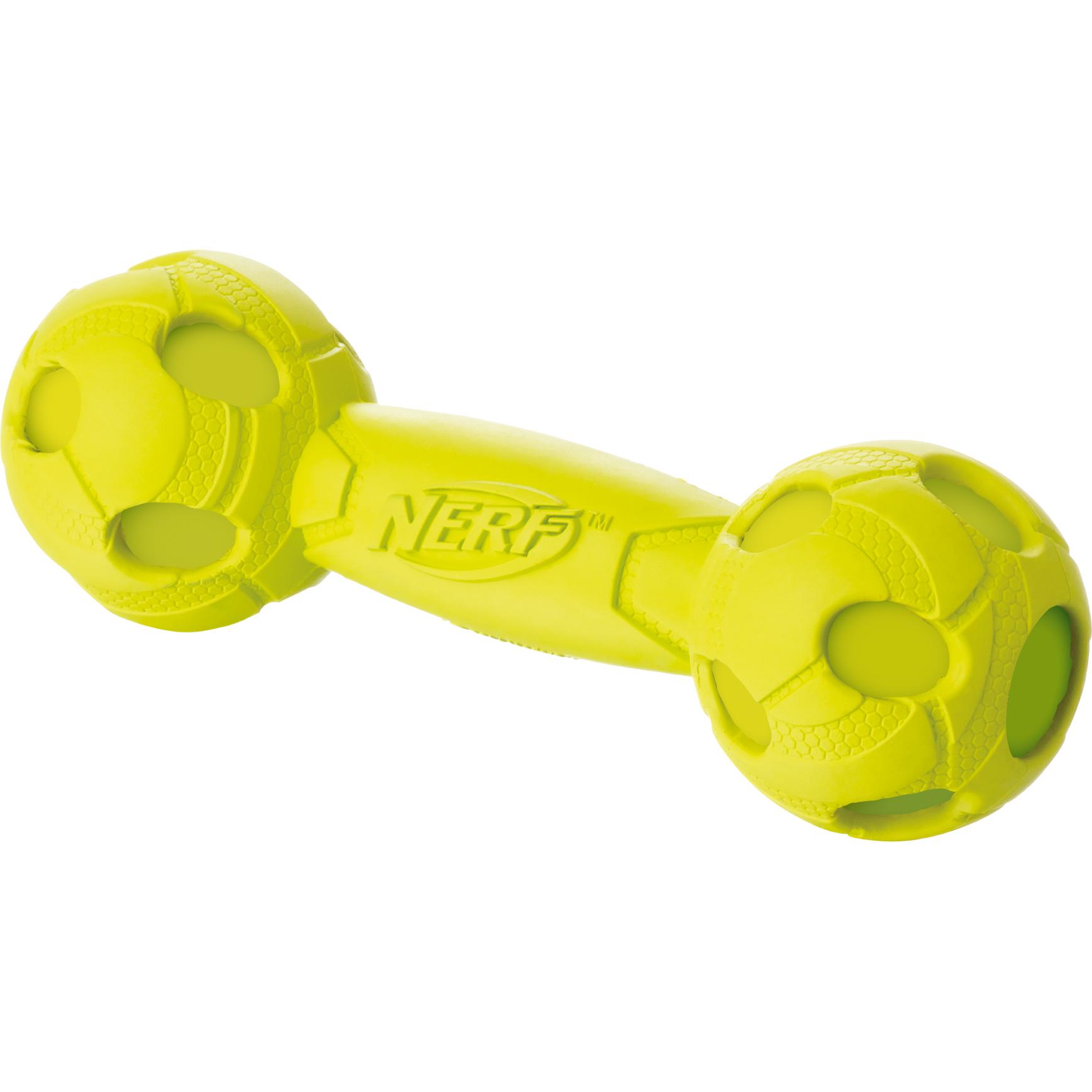 Comparer les prix de Jouet Chien – Nerf Haltère à Sifflet coloris rouge