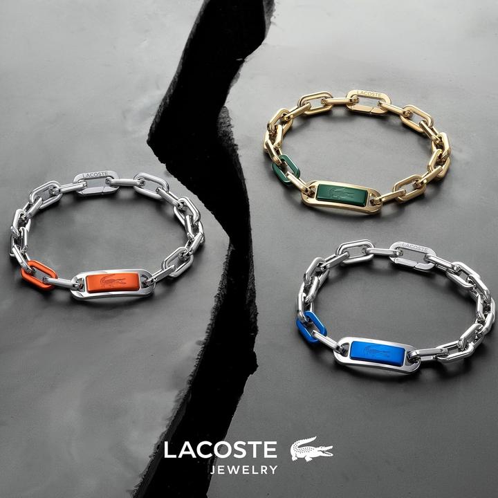 Actual product image Lacoste - Fashion steel bracelet for men Crew 2040368 (Aluminium, Stainless steel)