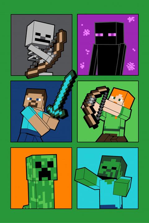 Produktbild Procos Minecraft Kampfabzeichen Fleece Bettdecke 100*150c (100 x 150 cm)
