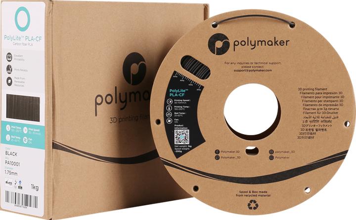 Produktbild Polymaker PolyLite PLA-CF Black 1.75mm 1kg (PLA, 1.75 mm, 1000 g, Schwarz)
