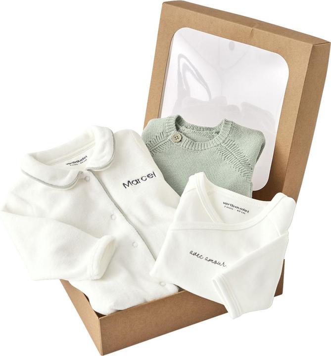 Actual product image Vertbaudet Baby Geschenk-Set zur Geburt: Strickjacke, Strampler & Body (56)