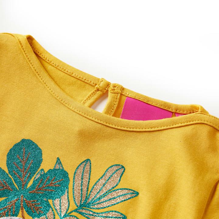 Produktbild vidaXL Kinder-Langarmshirt Ocker 92,Material: 95 % Baumwolle. 5 (92)