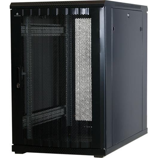 Rockstable Netzwerkschrank 19" compatible 18HE 900x600x1000mm Black (RAL 9005) Front: Glastür Rückwärtig: Stah (19 Zoll ...