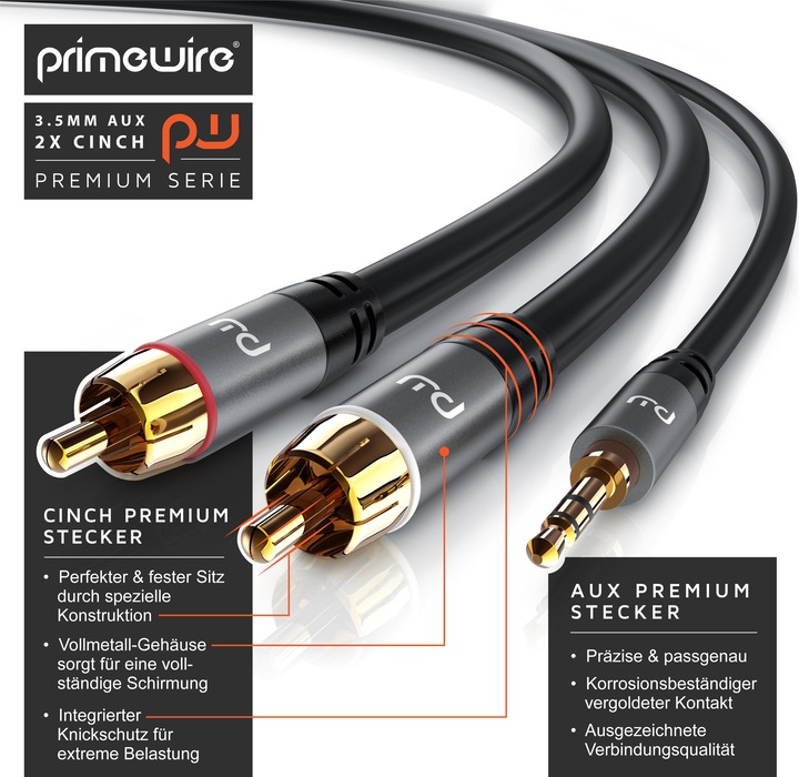 Produktbild Primewire 2in1 (5 m, 3.5mm Klinke (AUX), Cinch)