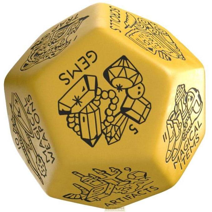 Q Workshop Viridian Würfel Jumbo Würfel Treasure Generator Die D12 Gelb