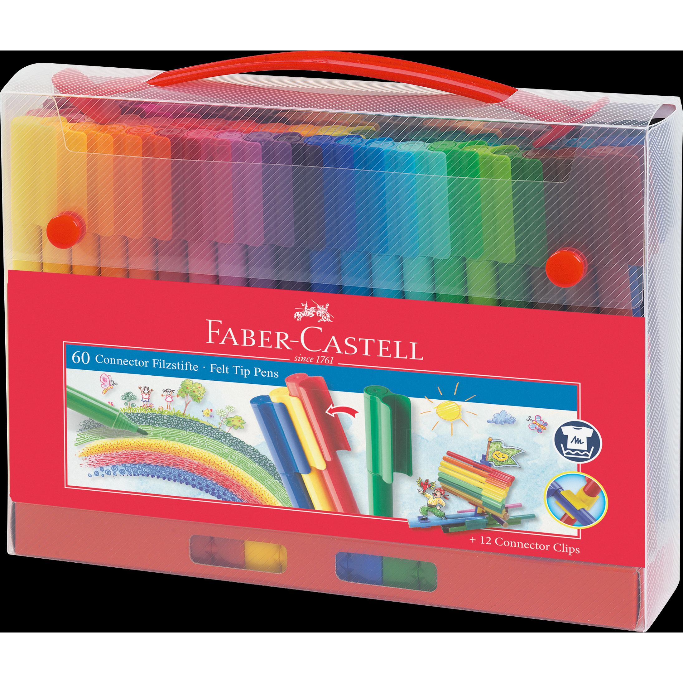 Faber-Castell, Malstifte, Connector Pens (Mehrfarbig, 60 x)