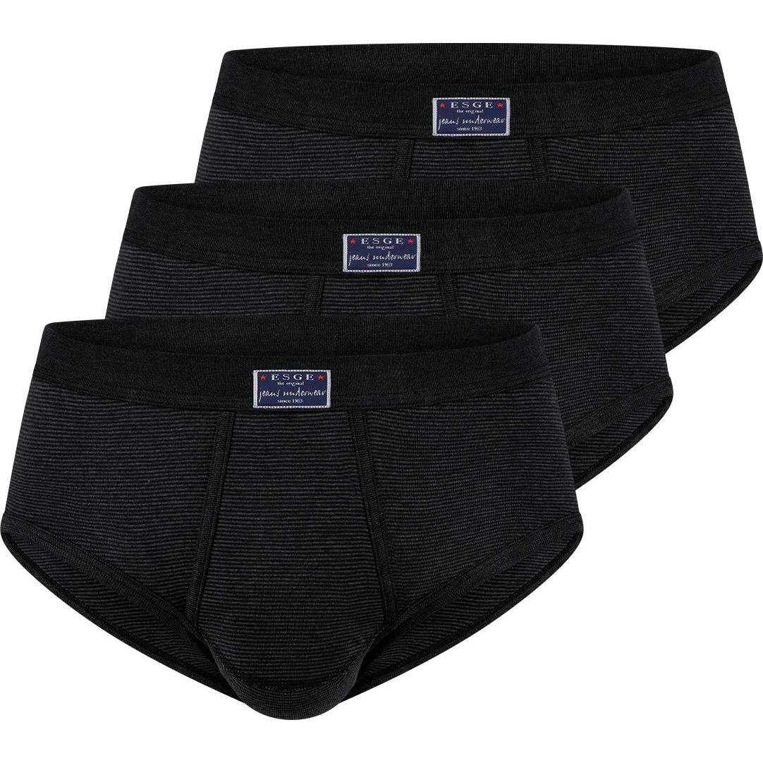 ESGE, Herren, Unterhosen, 3er Pack - Feinripp Jeans Slip / Unterhose, Schwarz, (3XL, 3er Pack)