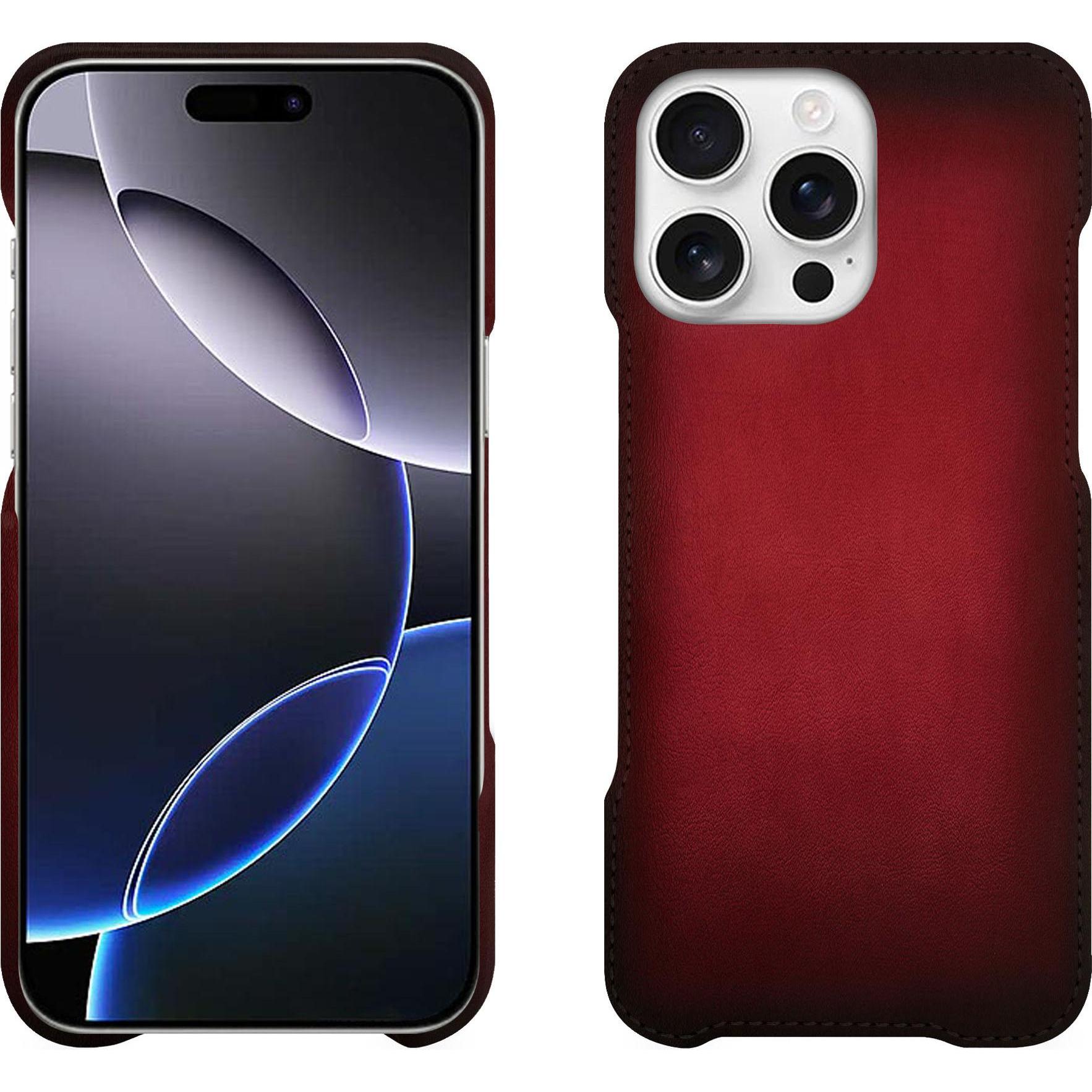 Noreve Lederschutzhülle (Apple iPhone 16 Pro Max), Smartphone Hülle, Rot