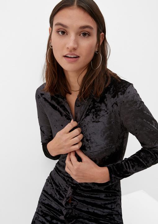 Produktbild s.Oliver Kleid Samtkleid mit Raffdetail (XL)