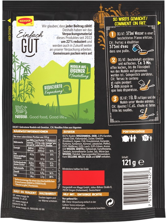 Produktbild Maggi MAGIC ASIA Gebratene Nudeln (130 g)