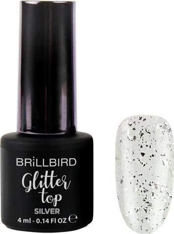Immagine prodotto BrillBird Glitter Top Argento - 4ml (Topcoat)