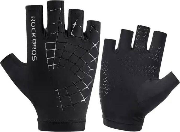 Actual product image Rockbros Bicycle Half finger glove S202BKL (black) (L)