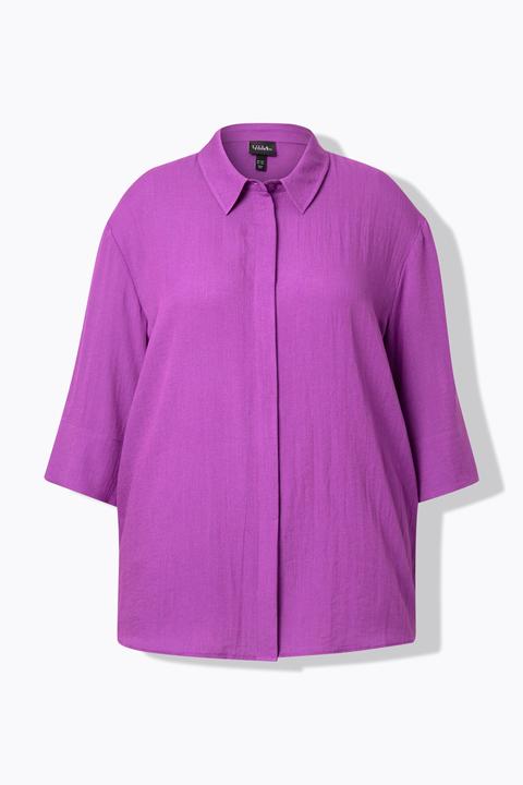 Immagine prodotto Ulla Popken Camicia con viscosa, collo da camicia e maniche a 3/4 (54)