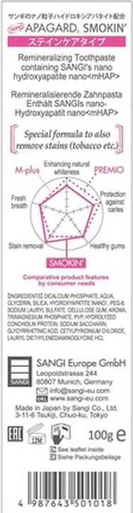 Productafbeelding Apagard Dentifricio Remineralizzante con Nano Idrossiapatite Smokin