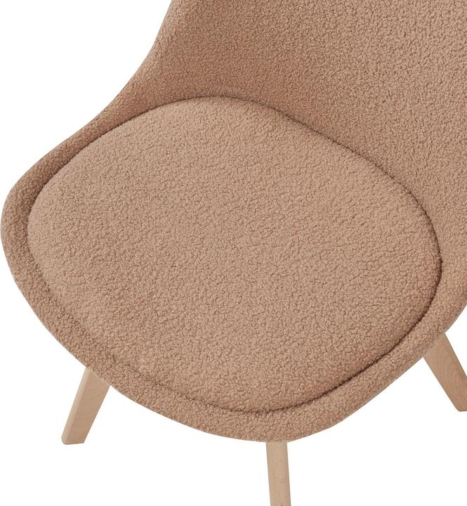 Produktbild En.Casa Esszimmerstuhl Fläten 2er Set Bouclé Taupe