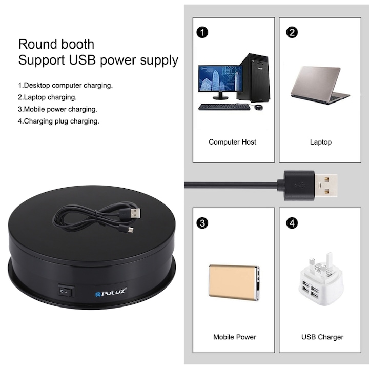 Immagine prodotto Puluz Giradischi elettrico a 360° (Ulteriori accessori)