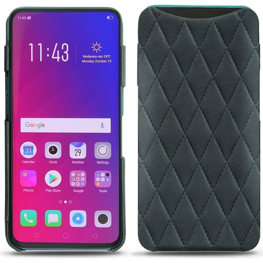 Noreve Lederschutzhülle (Oppo Find X), Smartphone Hülle, Blau