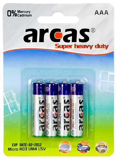 Actual product image Arcas 107 00403 - Disposable battery - AAA - zinc carbon - 1.5 V - 4 piece(s) - Cd (cadmiu (4 pcs., AAA)