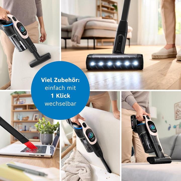Image du produit Bosch Hausgeräte Aspirateur sans fil avec technologie MicroClean, batterie 4,0 Ah et éclairage LED