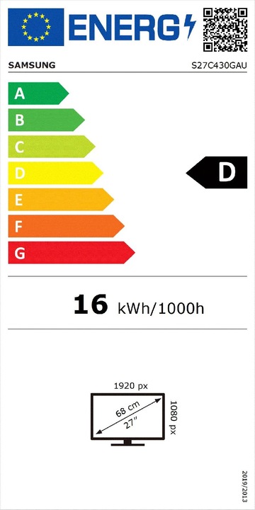 Energie-Label Samsung 27" FHD 1920x1080 100Hz IPS (1920 x 1080 Pixel, 27")