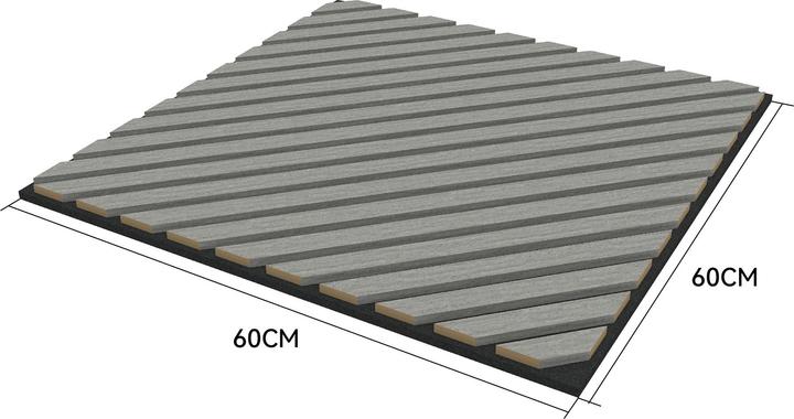 Produktbild neu.holz Akustik-Wandpaneel 4er Set Vang diagonal 1,44 m² Eichenoptik, hellgrau ()