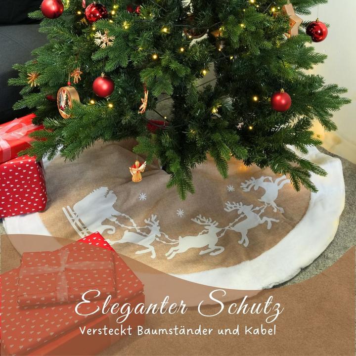 Actual product image Hermex Christmas tree skirt Christmas tree blanket Christmas tree mat Christmas tree rug Tree skirt