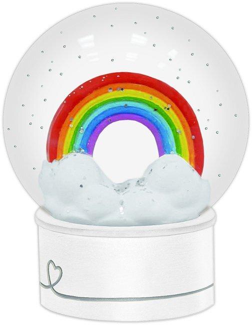 Schneekugel Glitzer-Glaskugel Regenbogen