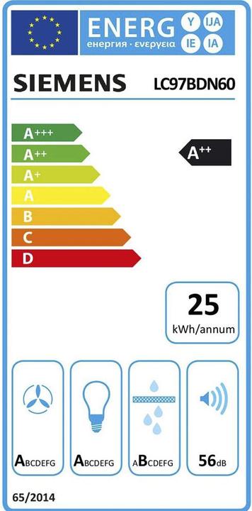 Energie-Label Siemens LC97BDN60 (Wandhaube)