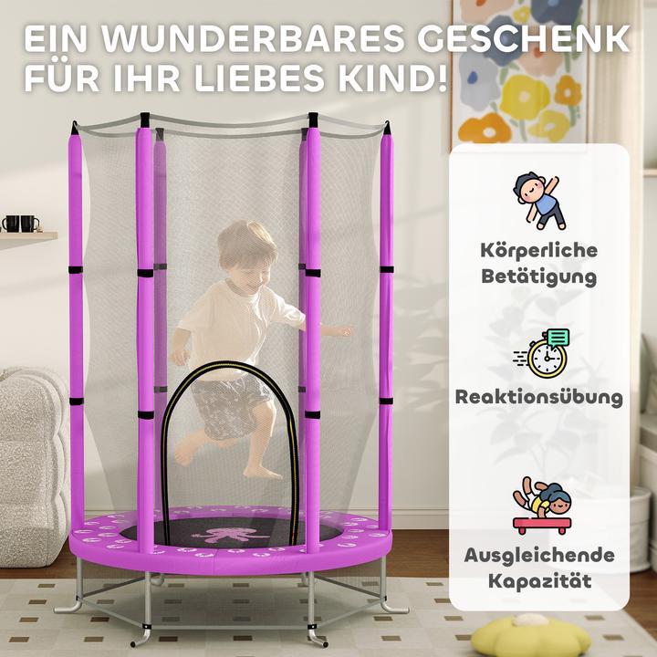 Produktbild Aiyaplay Kinder Trampolin Stahl, Kunststoff Violett (140 cm)