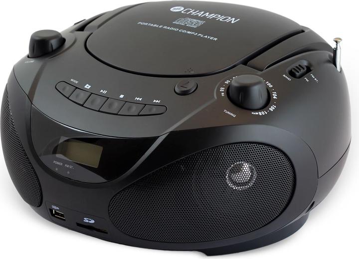 Image du produit Champion Boombox CD/Radio/MP3/USB Schwarz (FM)