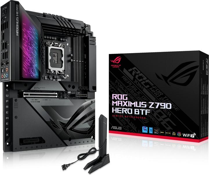 Image du produit ASUS MB ROG MAXIMUS Z790 HERO BTF (Intel,1700,DDR5,ATX) (LGA 1700, Intel Z790, ATX)