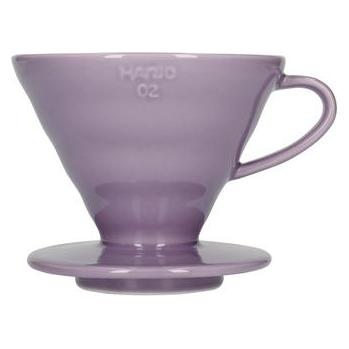 Hario V60-02 Keramische Koffiedruppelaar, Gevlekt Paars, Koffiezetapparaat, Paars