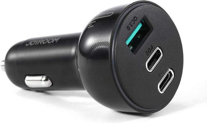 Actual product image Joyroom Multi-Color PD Car Charger with USB-A+ 2 x USB-C 70W - Black