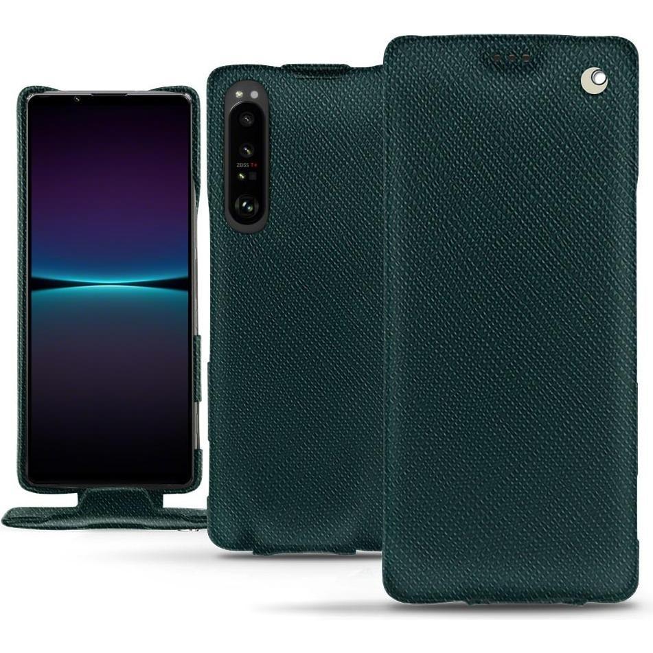 Noreve Lederschutzhülle vertikal (Sony Xperia 1 IV), Smartphone Hülle, Grün