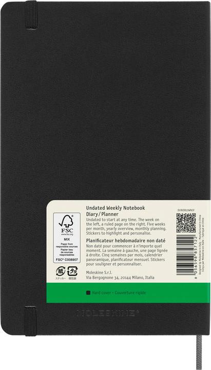 Productafbeelding Moleskine Jaarplanner (A5, Engels)
