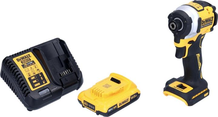 Produktbild DeWalt DCF 850 D1 Akku Schlagschrauber 18 V 205 Nm 1/4" Brushless + 1x Akku 2,0 Ah + LadegerÃ¤t (Ohne externe Stromquelle)