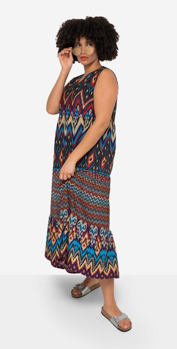Immagine prodotto Angel of Style Maxikleid, A-Linie, grafischer Druck, Tunika-Ausschnitt, ärmellos (46)
