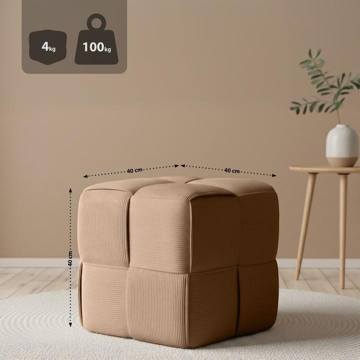 Produktbild CLP Sitzhocker Cordstoff Forinta