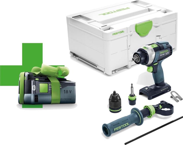 Image du produit Festool Avvitatore a percussione a batteria QUADRIVE TPC 18/4 I-Basic (Perceuse-visseuse à percussion)