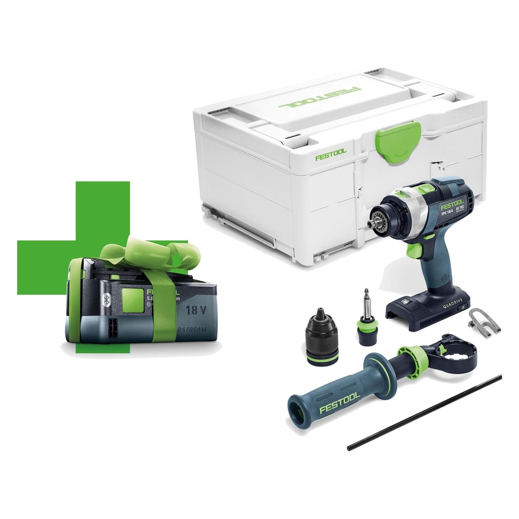 Festool, Boormachine + Slagboor, Accu Klopboormachine Quadrive Tpc 18/4 I-Basic (Klopboormachine)