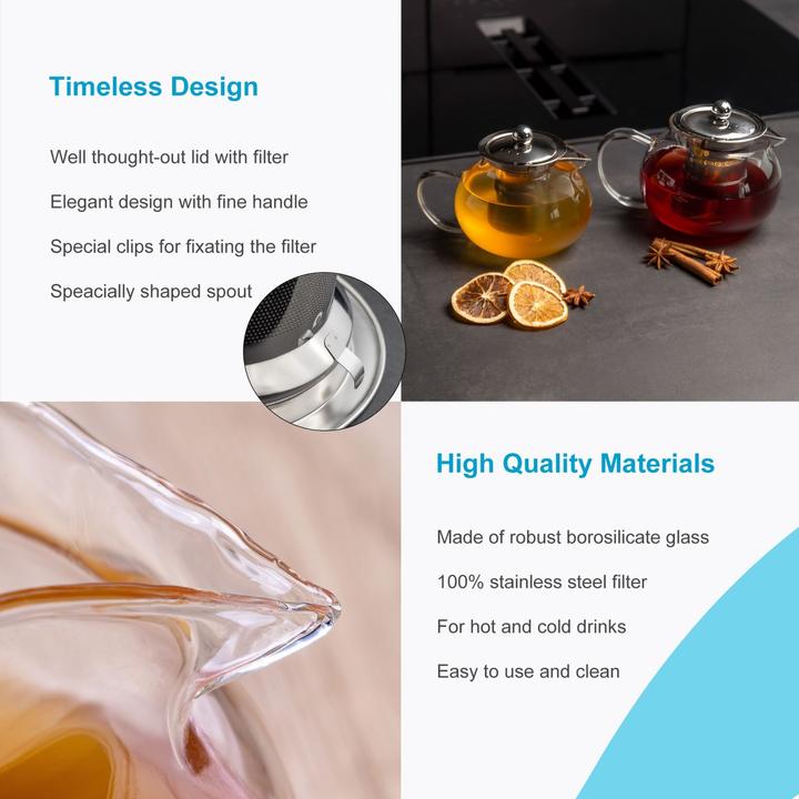 Actual product image Intirilife Teapot with filter 650ml (0.65 l)