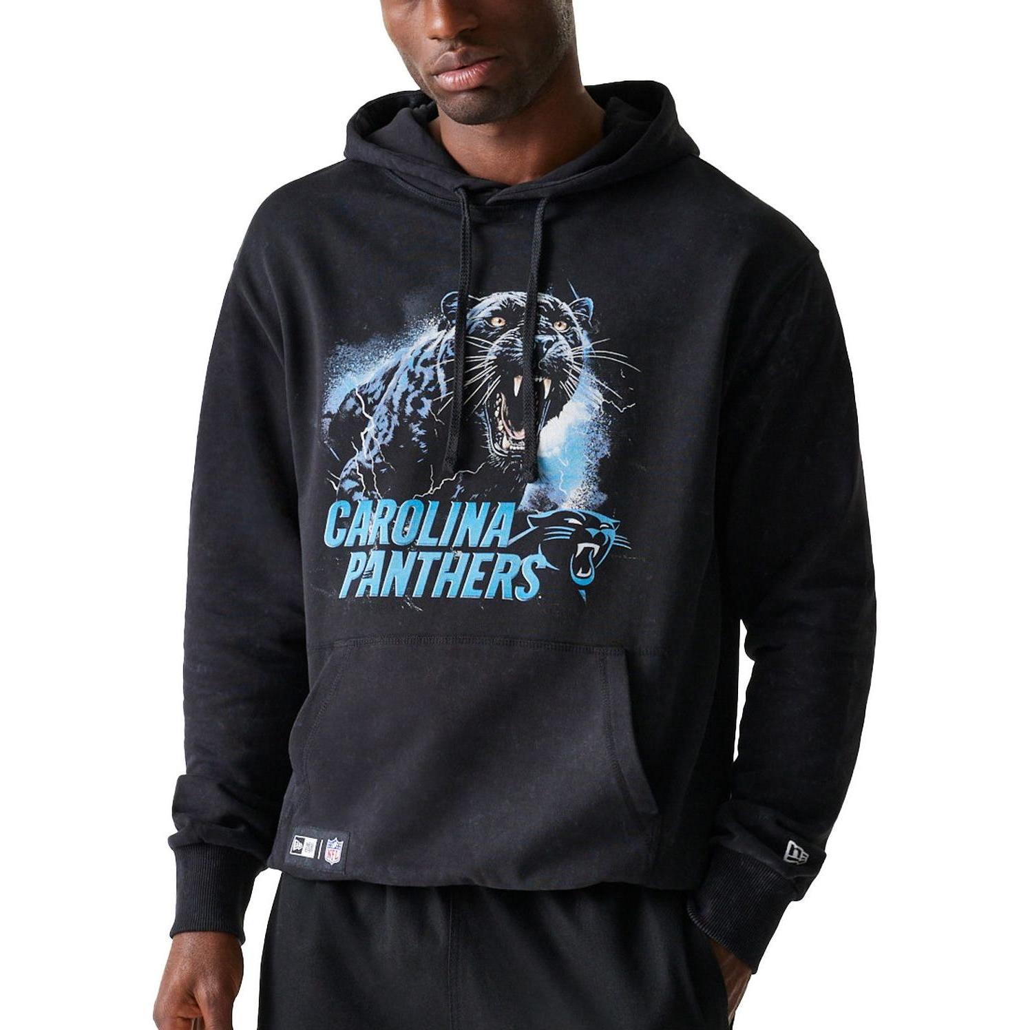 New Era, Herren, Pullover, Oversized Hoody - NFL PREMIUM Carolina Panthers - S, Schwarz, (S)