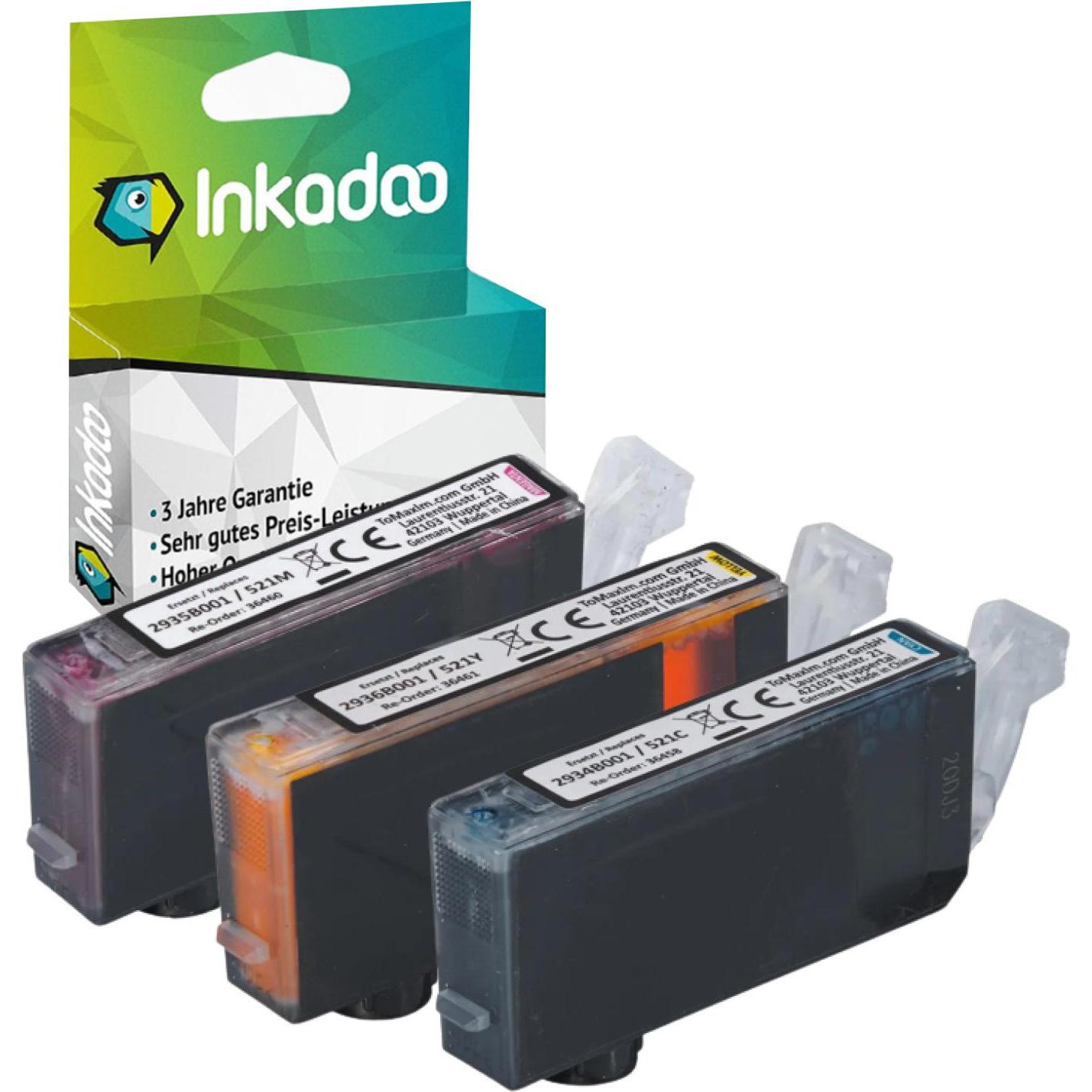 Inkadoo, Druckerpatrone, Druckerpatronen kompatibel mit Canon PGI-520 / CLI-521