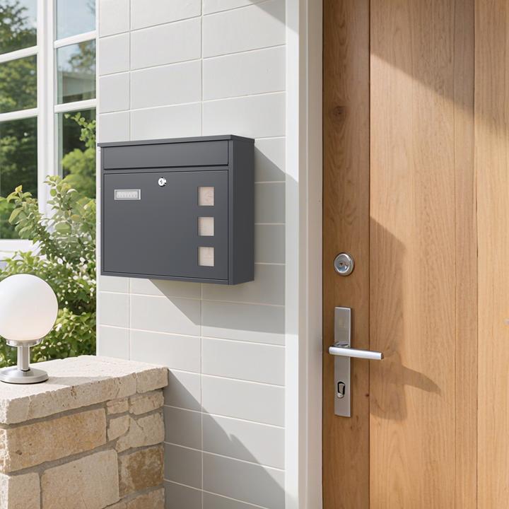Actual product image Wiltec Design Mailbox V12 Letterbox Postbox Pillar Letter Mail Post Box
