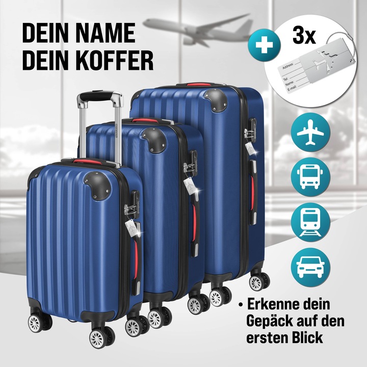 Produktbild Monzana Hartschalenkoffer mit Zubehör 3er Set