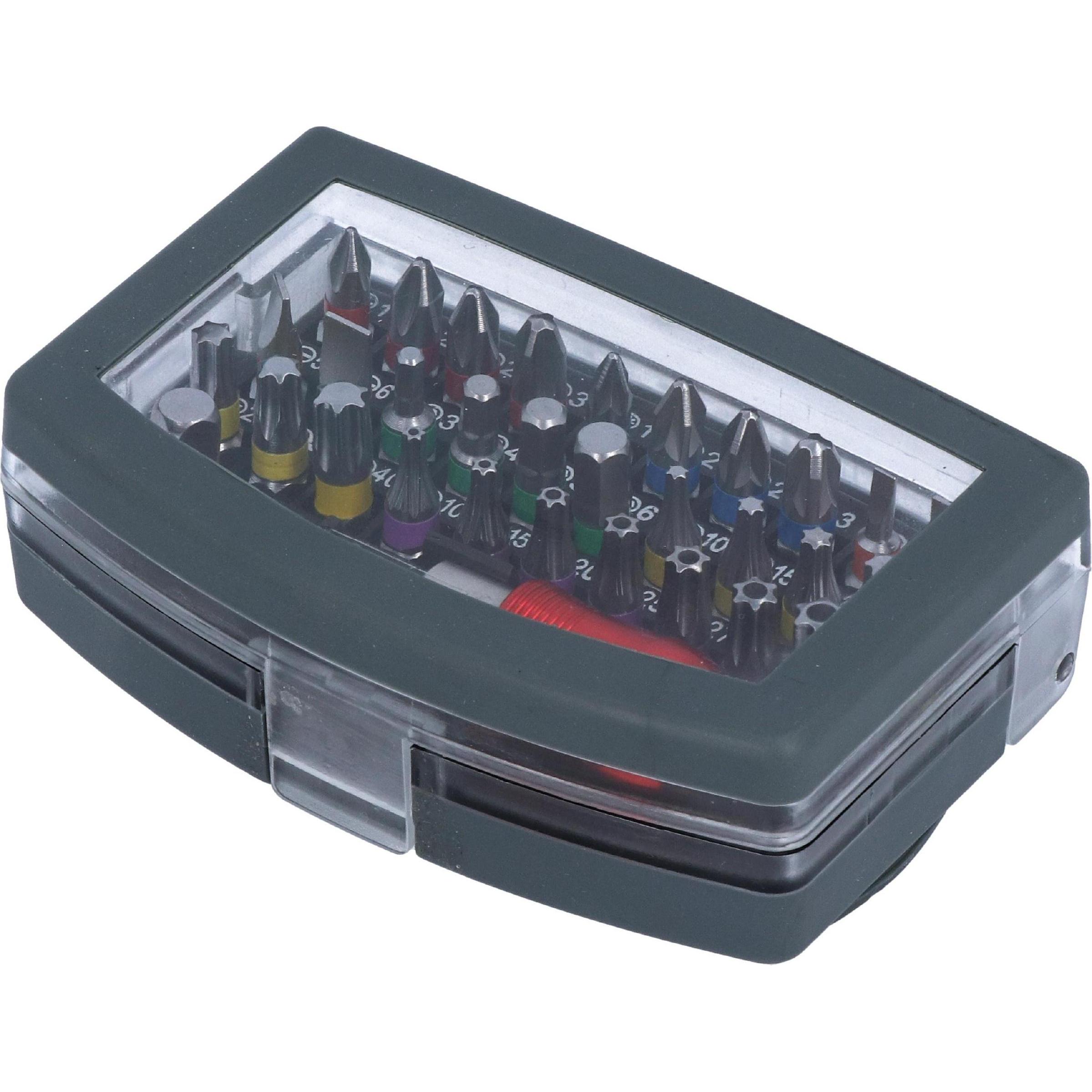 Helpmate, Bits, Bitsatz Standard, mit Bithalter, 32-teilig (SL 3-4-5-6 mm, Hex 3-4-5-6, T 10-15-20-25-27-30-35, PZ 0-1-1...