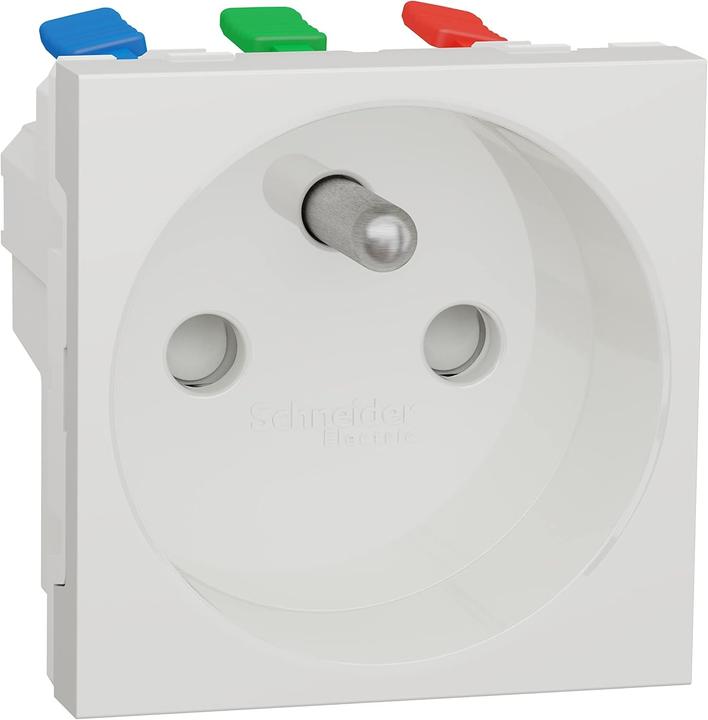 Produktbild Schneider Electric Unica 100-Pack 2P+T Socket 16A 250V AC French Standard 90° Quick Connect