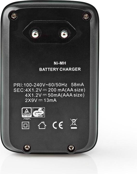 Produktbild Nedis NiMH Battery Charger AA/AAA 1.2 VDC / 9 VDC 0.2 A Trickle Charging Type C (CEE 7/16) Safety Fu (1 Stk., AA, AAA, Ladegerät ohne Akku)